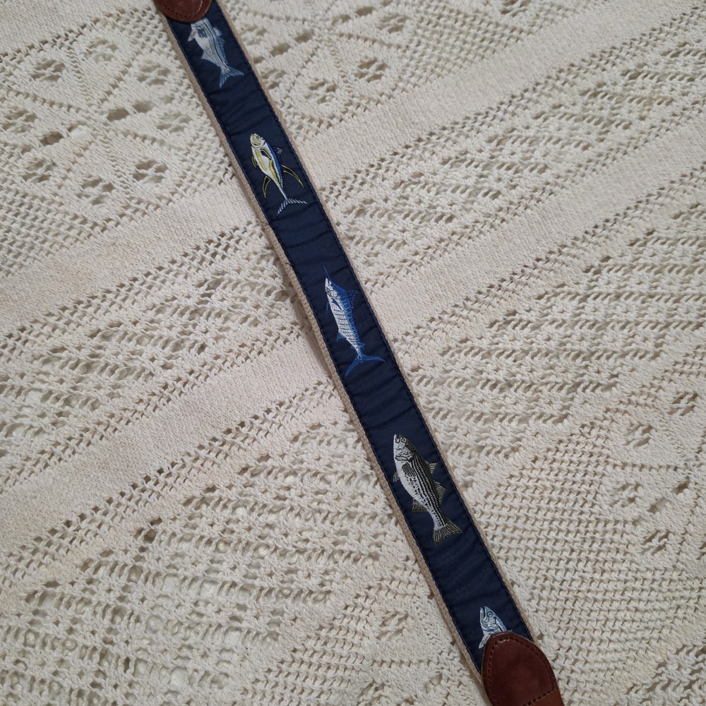 Leather Man LTD Canvas Leather Fish Belt‎ Little Boys Size 20 Fishing Buddy